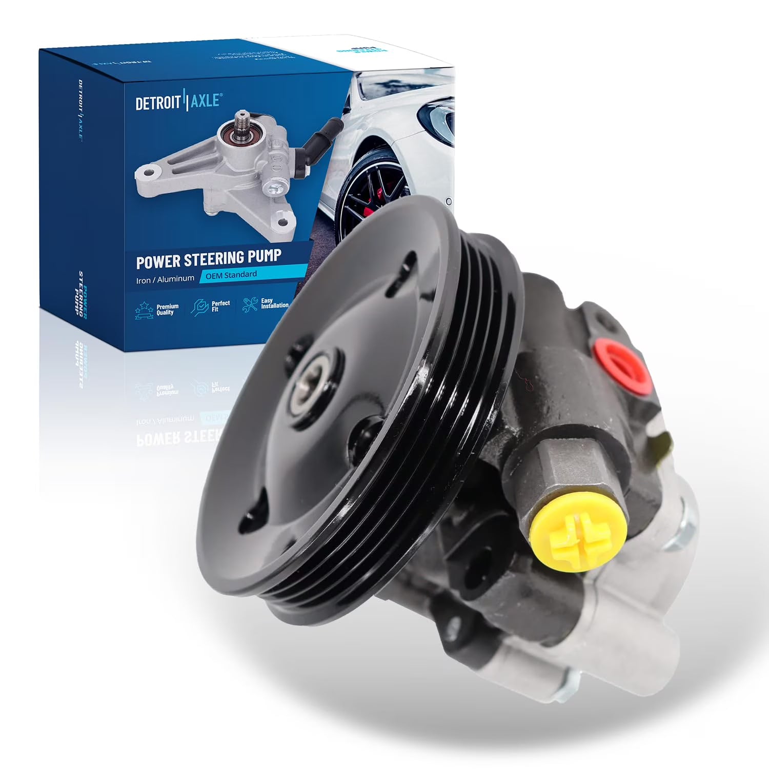 Detroit Axle - Power Steering Pump for 02-06 Toyota Camry, 2004-2008 Solara Lexus RX330 Power Steering Pump w/Pulley 2005 Replacement 21-5263