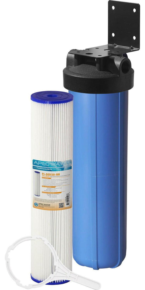 1-Stage Water Filtration System Reusable and Washable Pleated Sediment For All Purpose