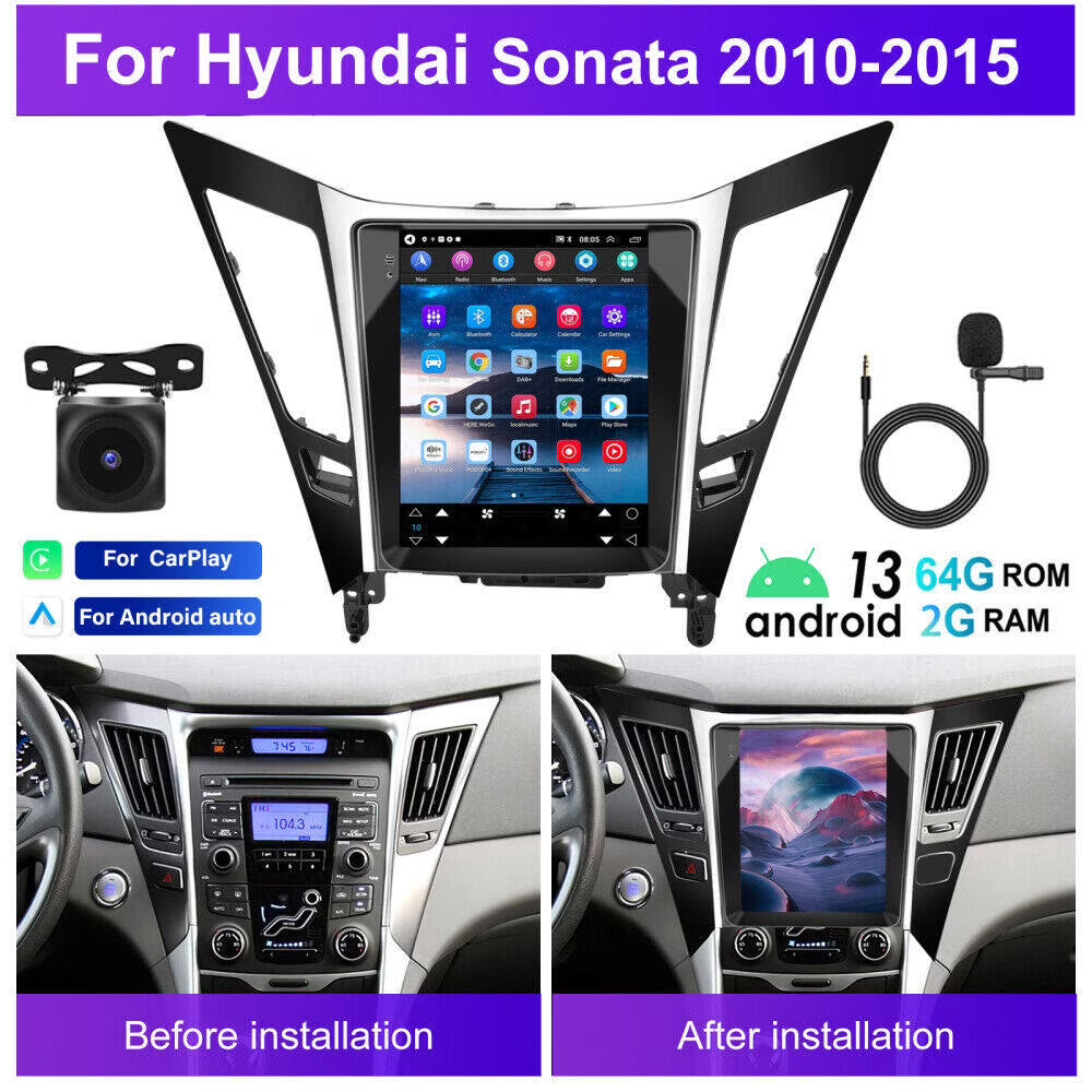 LICHENGTAI Car Stereo Radio For Hyundai Sonata 2011-2015 9.7' Android 13 Carplay Android Auto GPS WIFI Car Navigation, 2+32GB