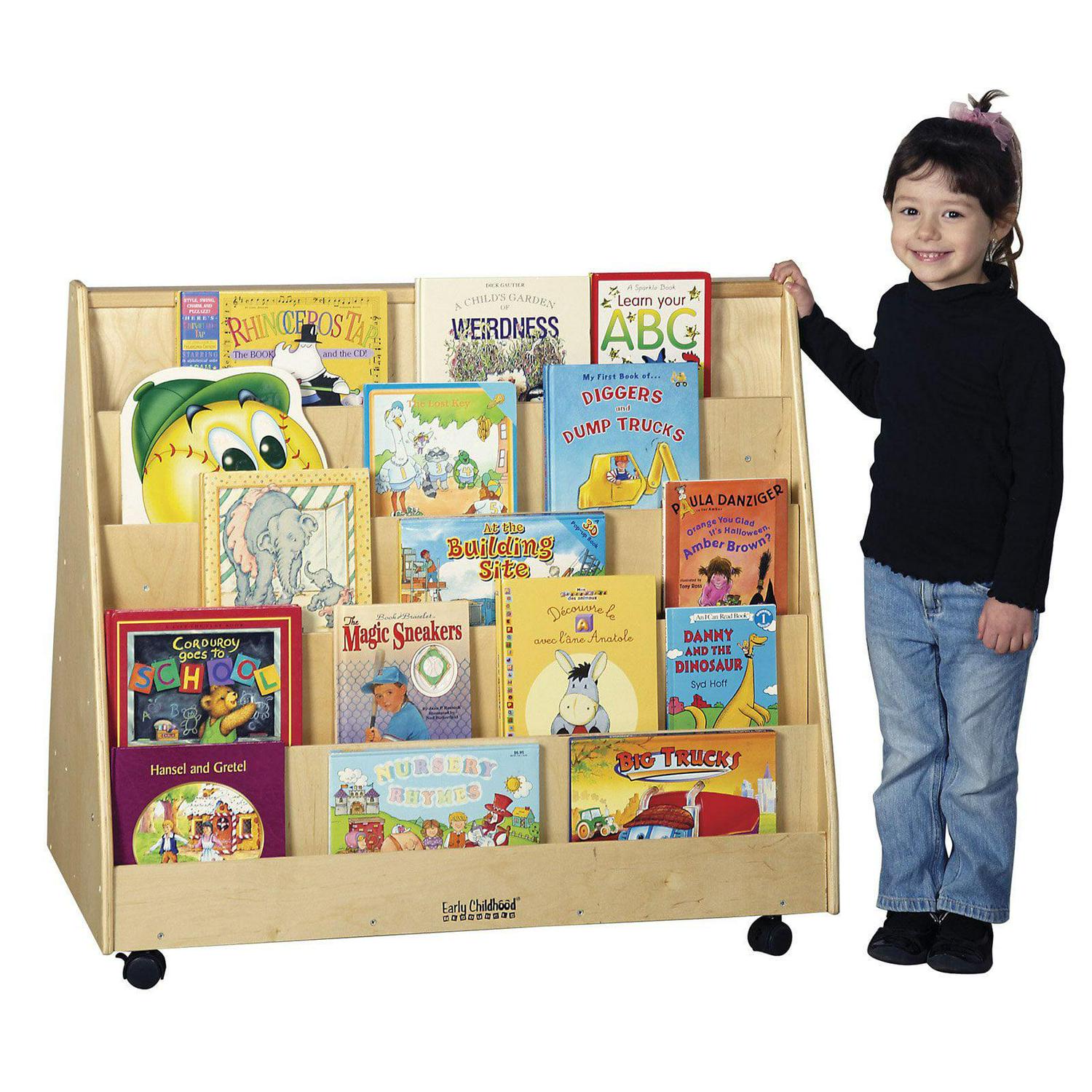 ECR4Kids Double-Sided Mobile Book Display. Natural
