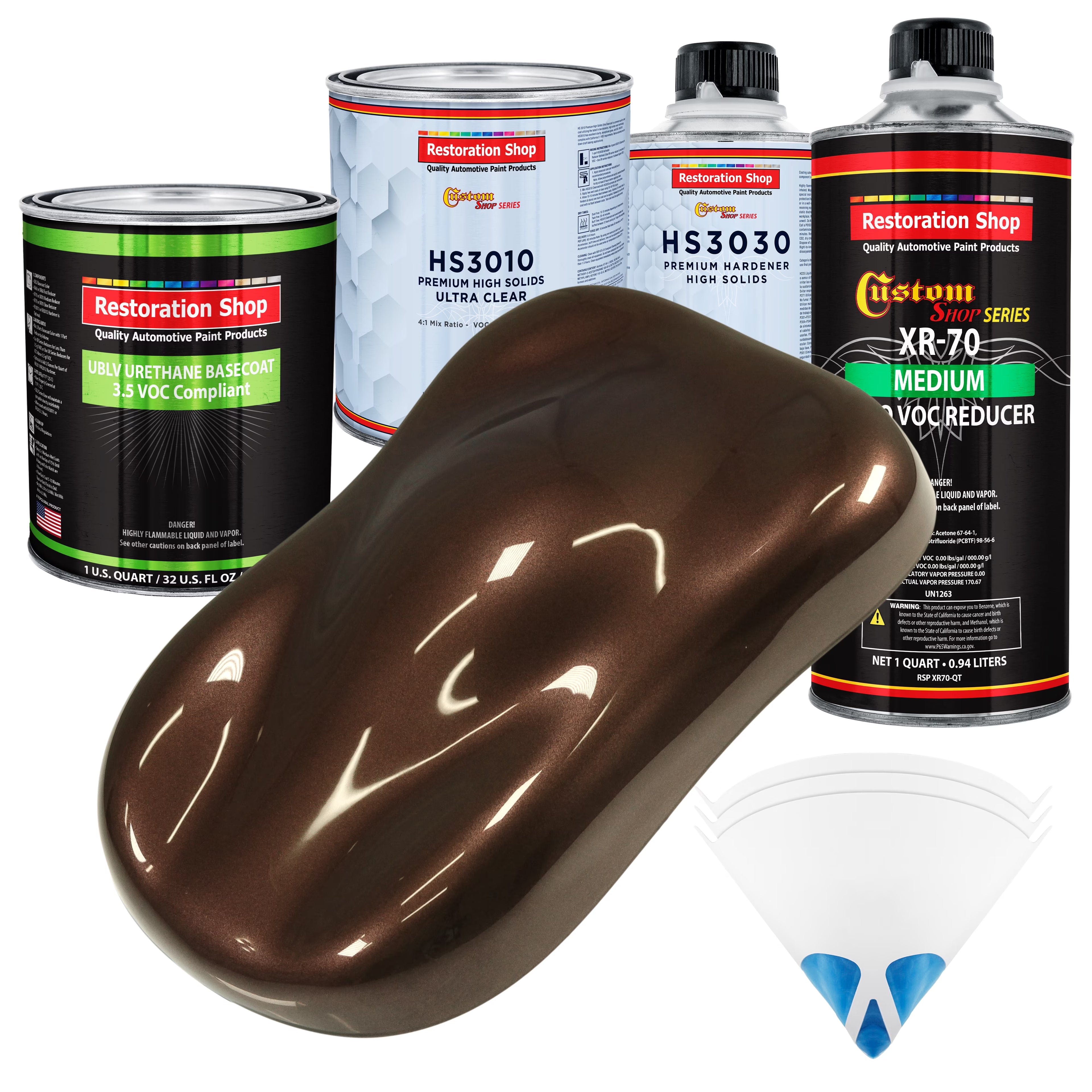 Mahogany Brown Metallic Prem Quart Kit Low VOC URETHANE BASECOAT Auto Paint Kit