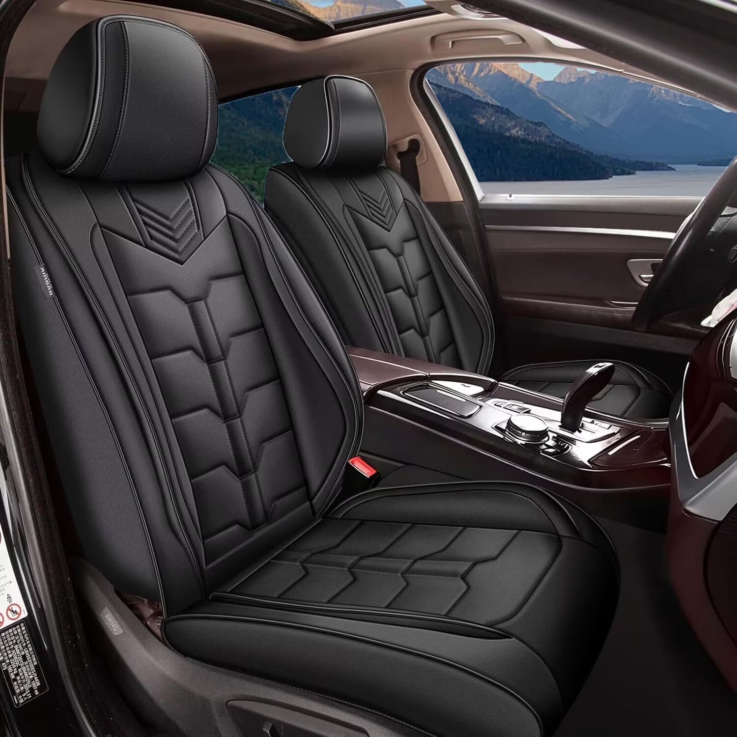LAONNVIR Front Car Seat Covers 2 Seats,Waterproof Breathable Car Seat Protectors Fit for Buick Encore GX 2020-2025(Black,Front Seat)