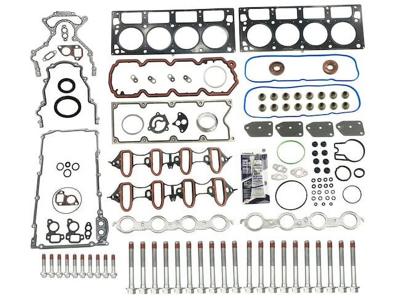 Engine Cylinder Head Gasket Set with Head Bolts - Compatible with 2002 - 2006 Chevy Silverado 1500 4.8L 5.3L V8 2003 2004 2005