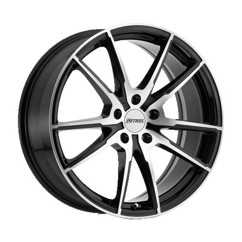 Petrol Aluminum Rim P0A 17X8in Gloss Black with Machined Cut Face Finish, 1780P0A355100B72