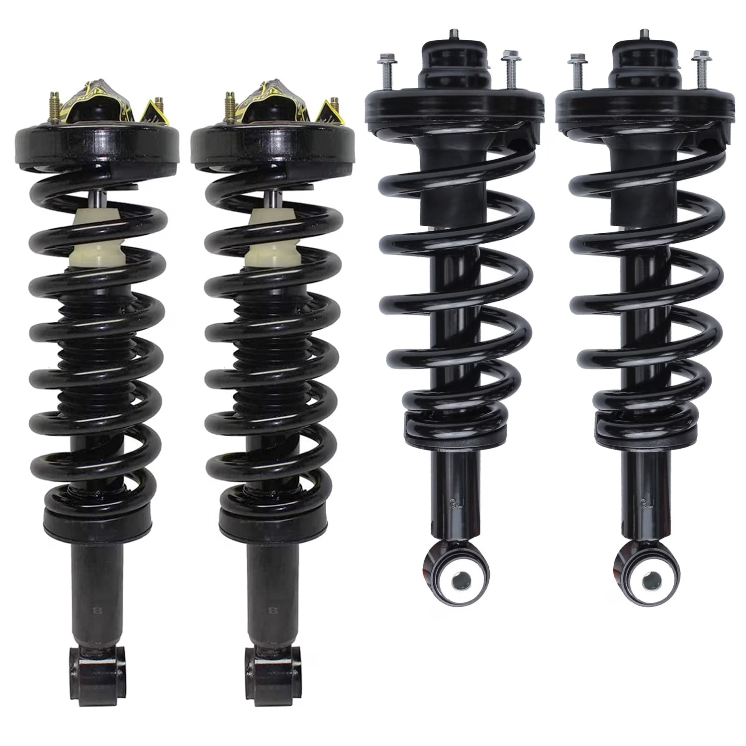 Detroit Axle - 4 Struts for 2007-2013 Ford Expedition Lincoln Navigator (without Electronic Suspension) Complete Front Rear Struts w/Coil Spring 2008 2009 2010 2011 2012 Replacement Ready Struts