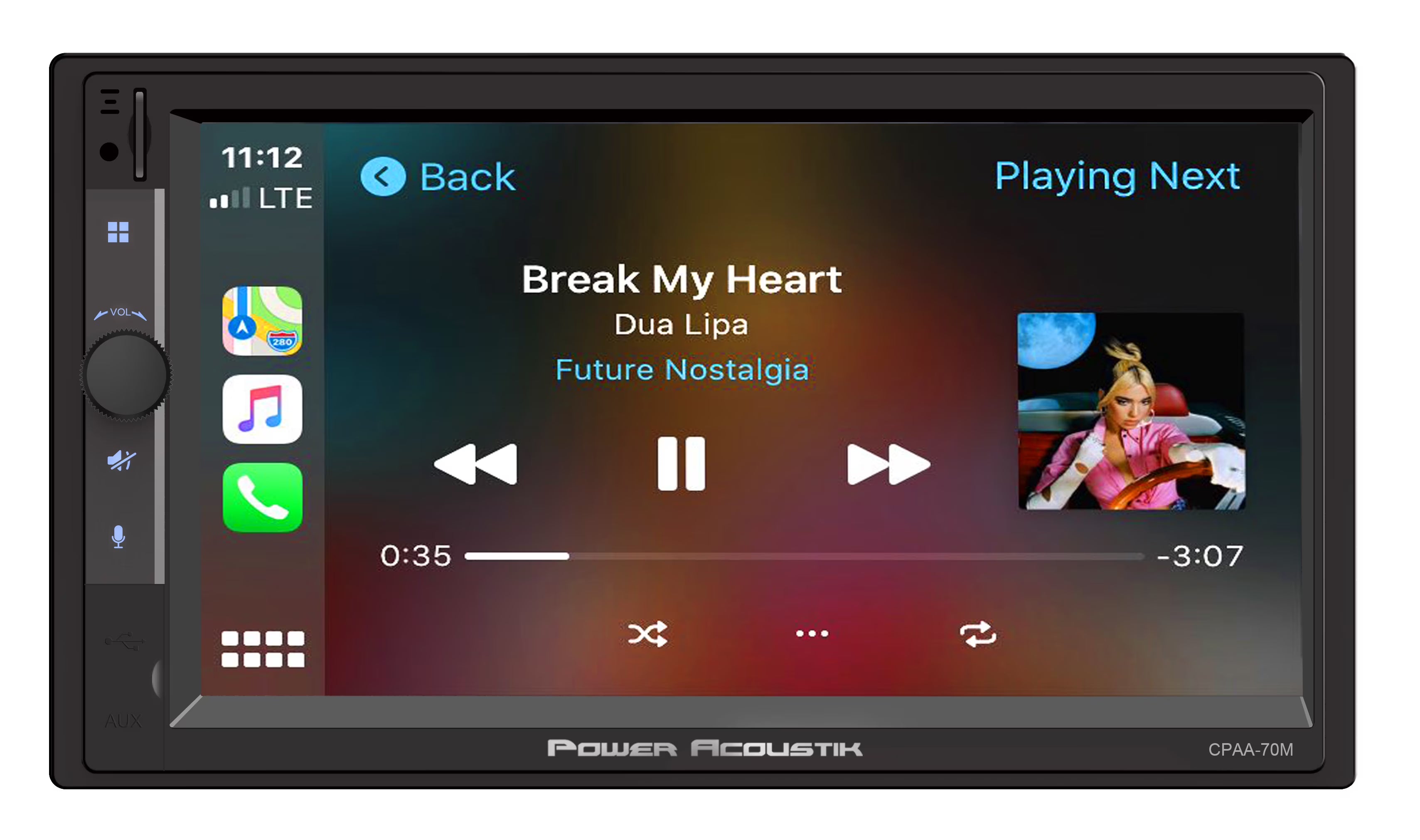 Power Acoustik Car Stereo Combo | Car Play/Android Auto Receiver & (4) 6.5  Speakers | 7  HD LCD with Capacitive Touchscreen & Bluetooth | Double Din | CPAAM7-S2