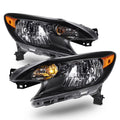 AKKON - Fits 2014 2015 2016 Nissan Versa Note Black Headlights Headlamps Pair Driver Left + Passenger Right 14 15 16