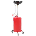 Portable Fee Oil Drain, Waste Oil Container for Steel Oil Change Pan with Brake Wheels, Liquid Level Indicator Tube, Oil Cart for Oil Drain, Funnel Drain