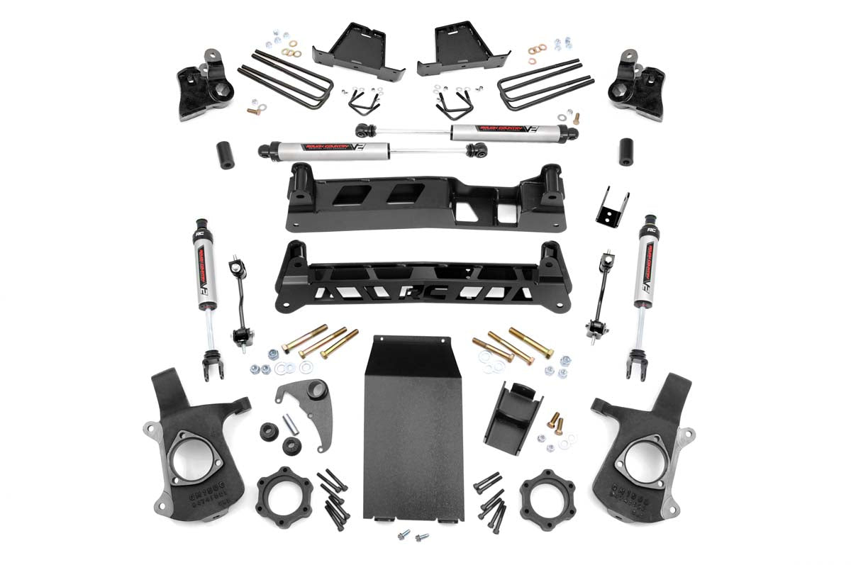 Rough Country 6  Lift Kit w/V2 Shocks for 99-06 Chevy/GMC 1500 4WD - 27270 Fits select: 1999-2007 CHEVROLET SILVERADO, 1999-2007 GMC NEW SIERRA