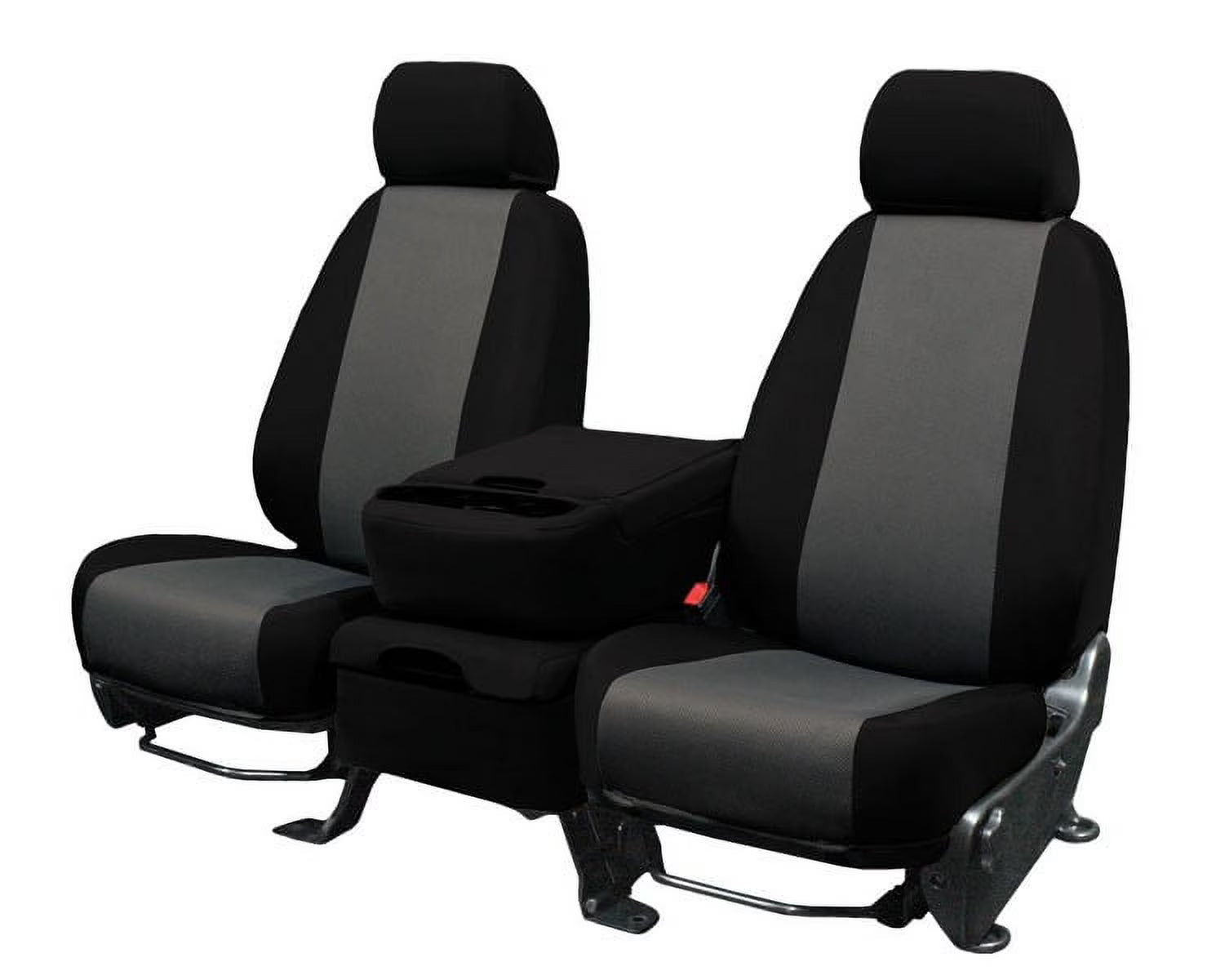 CalTrend Rear 60/40 Split Bench EuroSport Seat Covers for 2017-2022 Ford F-250-350 - FD556-08HB Light Grey Insert with Black Trim