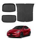 Set of 3 Front and Rear Trunk Cargo Floor Mat For 2021-2024 Tesla Y 5 Seat