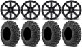MSA Black Clutch 16  UTV Wheels 32  MotoVator Tires Polaris RZR XP 1000 / PRO XP / Ranger XP 900/1000