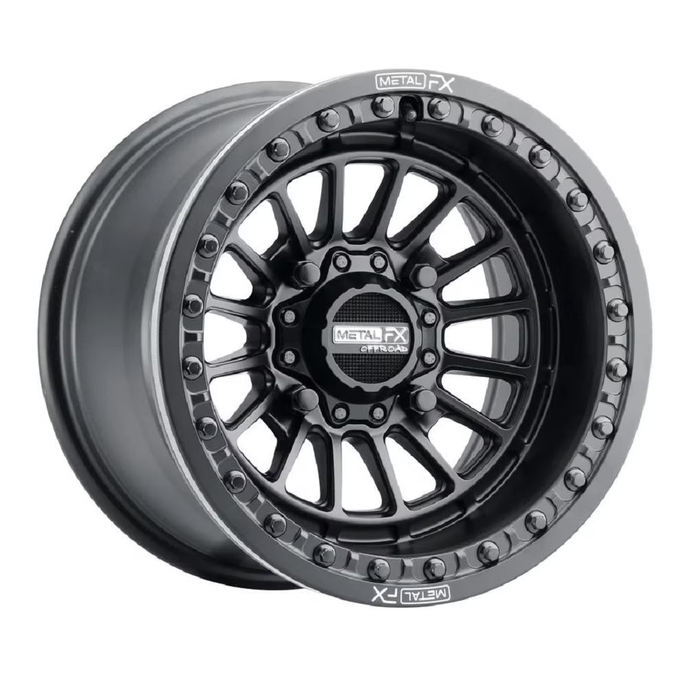 MetalFX Delta Beadlock 15x10 Wide ATV/UTV Wheel - Satin Black 4/156 +0mm [78310]