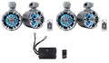 (4) Rockville 5.25  LED Tower Speakers+MB QUART Amp+Bluetooth Ctrl RZR/ATV/UTV