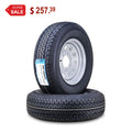 Free Country Trailer Tire Wheel Assembly ST225/75R15 10-Ply E 117M 6 Lug on 5.5  PCD Silver Mod Rim ,SET 2