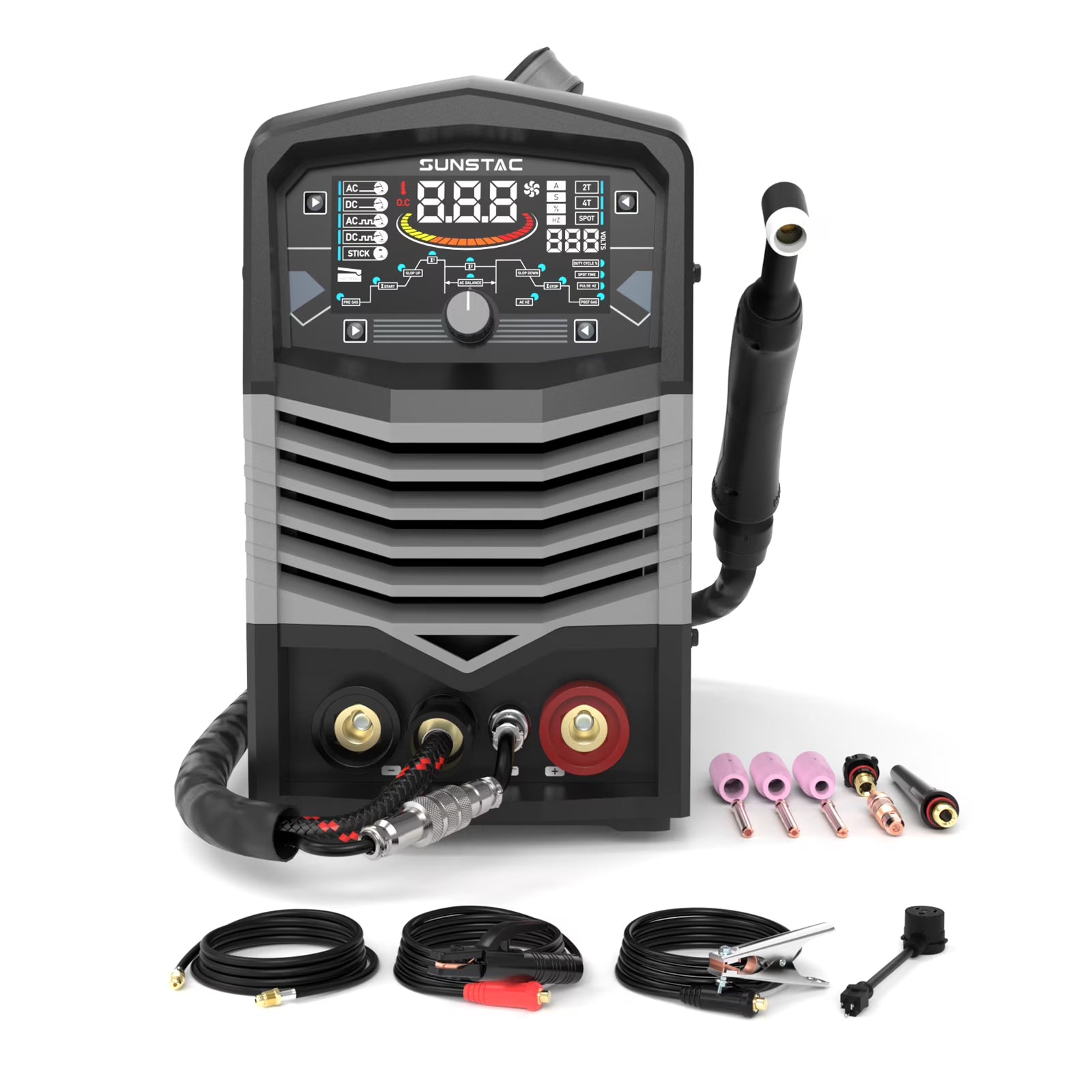 250A AC/DC TIG Welder with Pulse, 110V/220 Dual Voltage DC TIG/AC TIG/Pulse TIG/SPOT TIG/Stick
