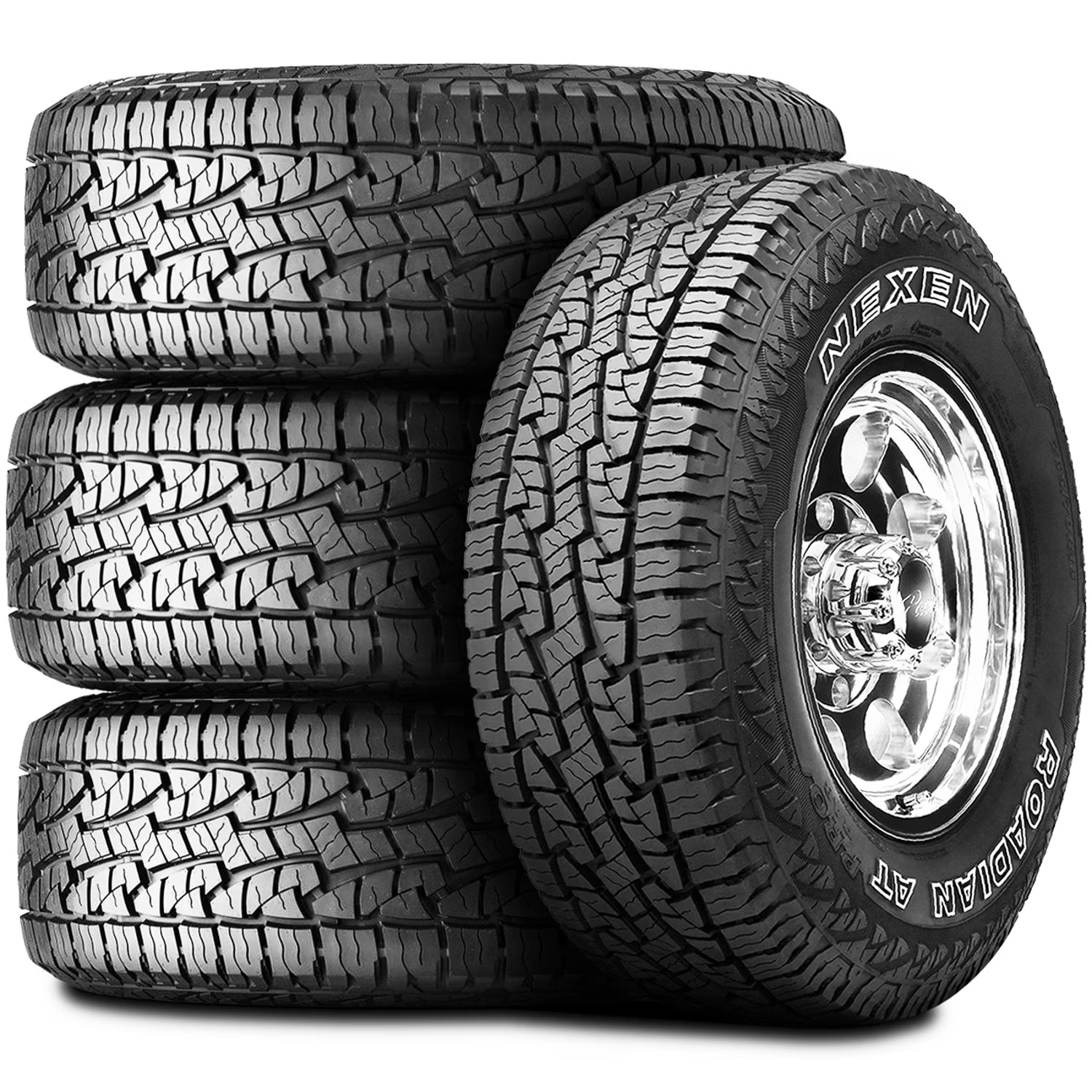 Set of 4 (FOUR) Nexen Roadian AT Pro RA8 235/75R15 109S XL A/T All Terrain Tires Fits: 1995-99 Chevrolet Tahoe LT, 1999 Chevrolet Silverado 1500 Base