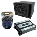 Kicker C10 Subwoofer Single 10  Ported Sub Box Enclosure Bundle W/ HA-A400.1 Amp