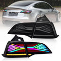 BSBSDJB RGB Color LED Tail Lights For Tesla Model 3 Model Y 2017-2021 Rear Lamp Assembly