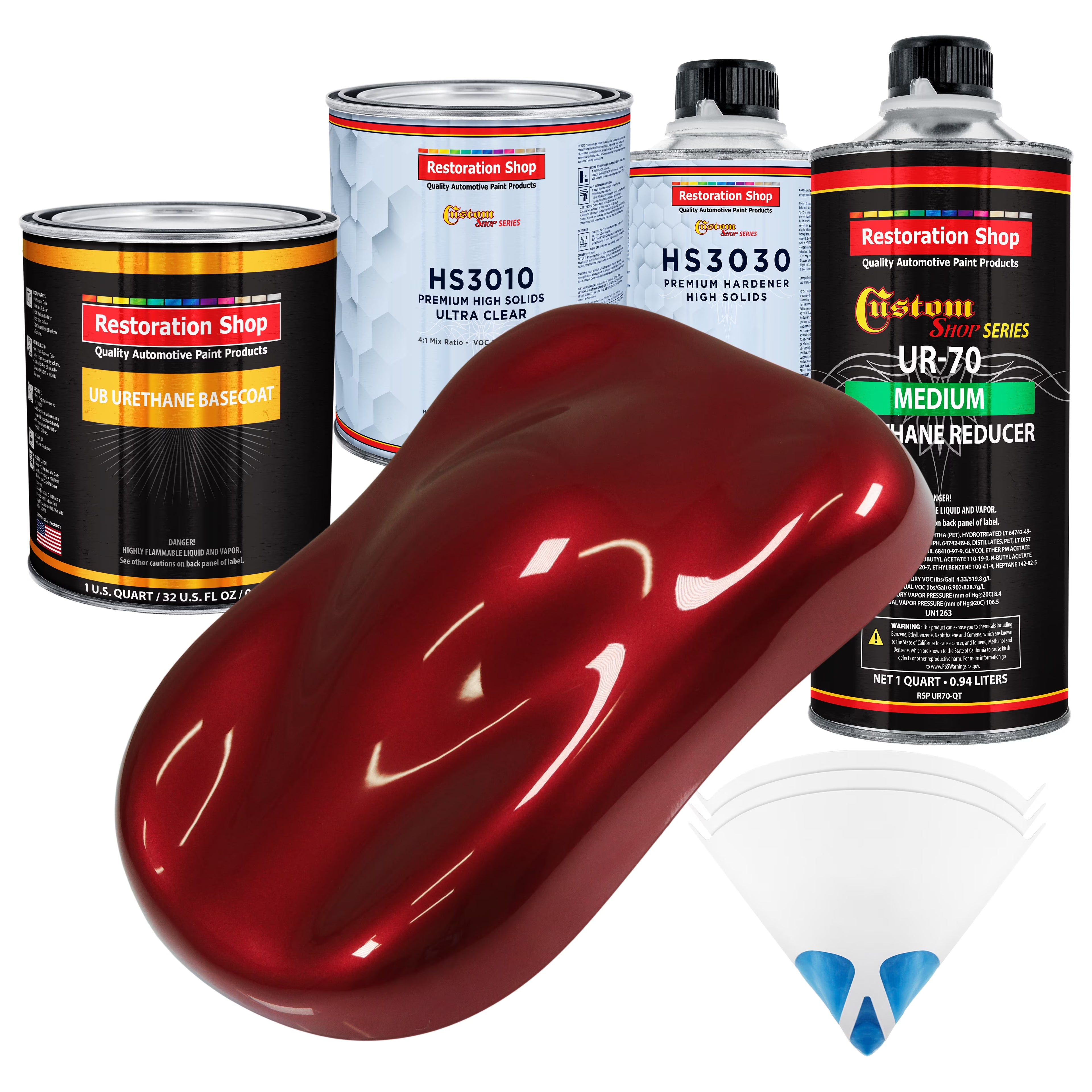 Fire Red Pearl Premium Quart URETHANE BASECOAT CLEARCOAT Car Auto Body Paint Kit