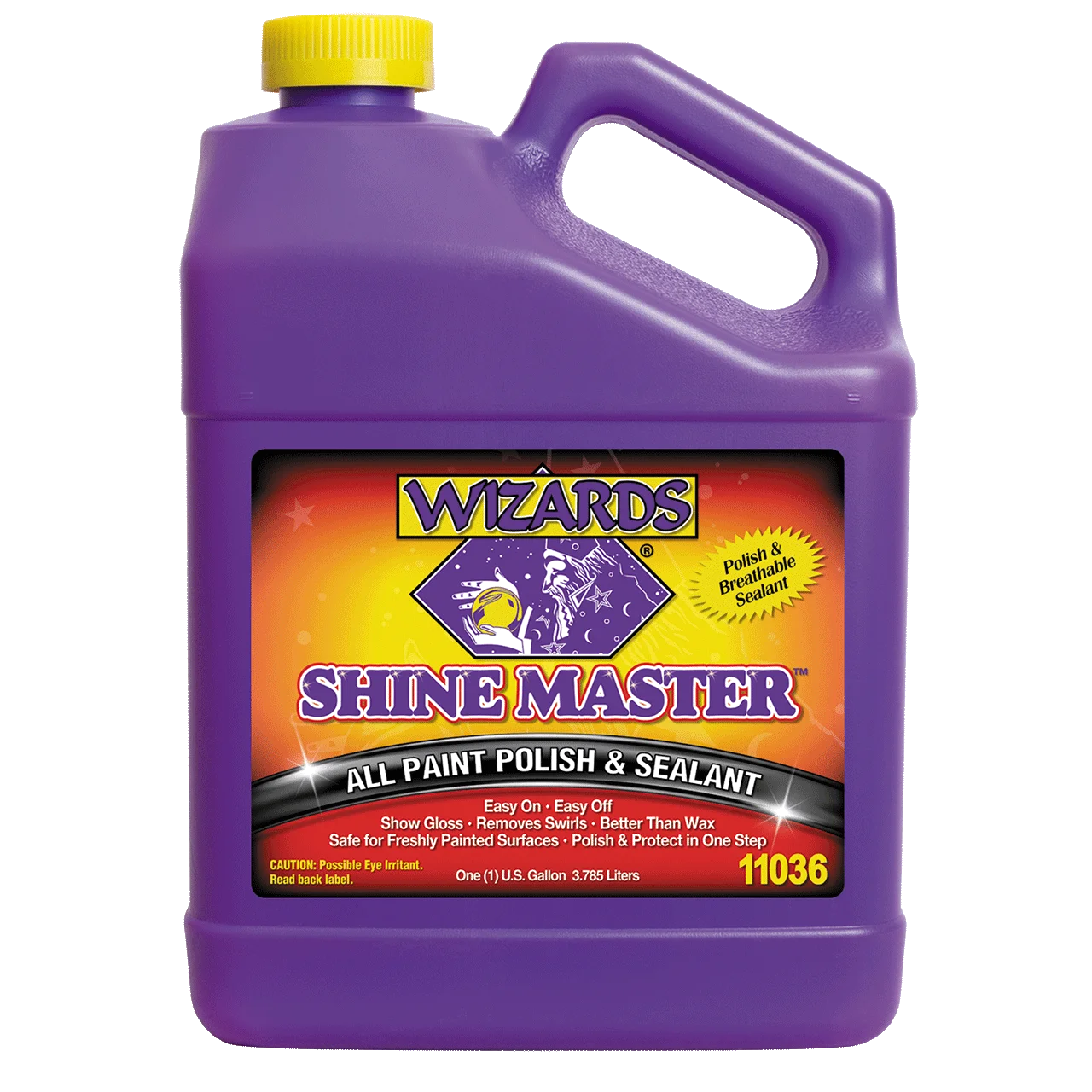 Wizards Shine Master Polish and Sealant - Cleans, Polishes and Seals Paint in One - Non-Carnauba Wax-Based Boat Water Spot Remover - Wax Replacement For Boat and Car Detailing Supplies - 1 Gallon