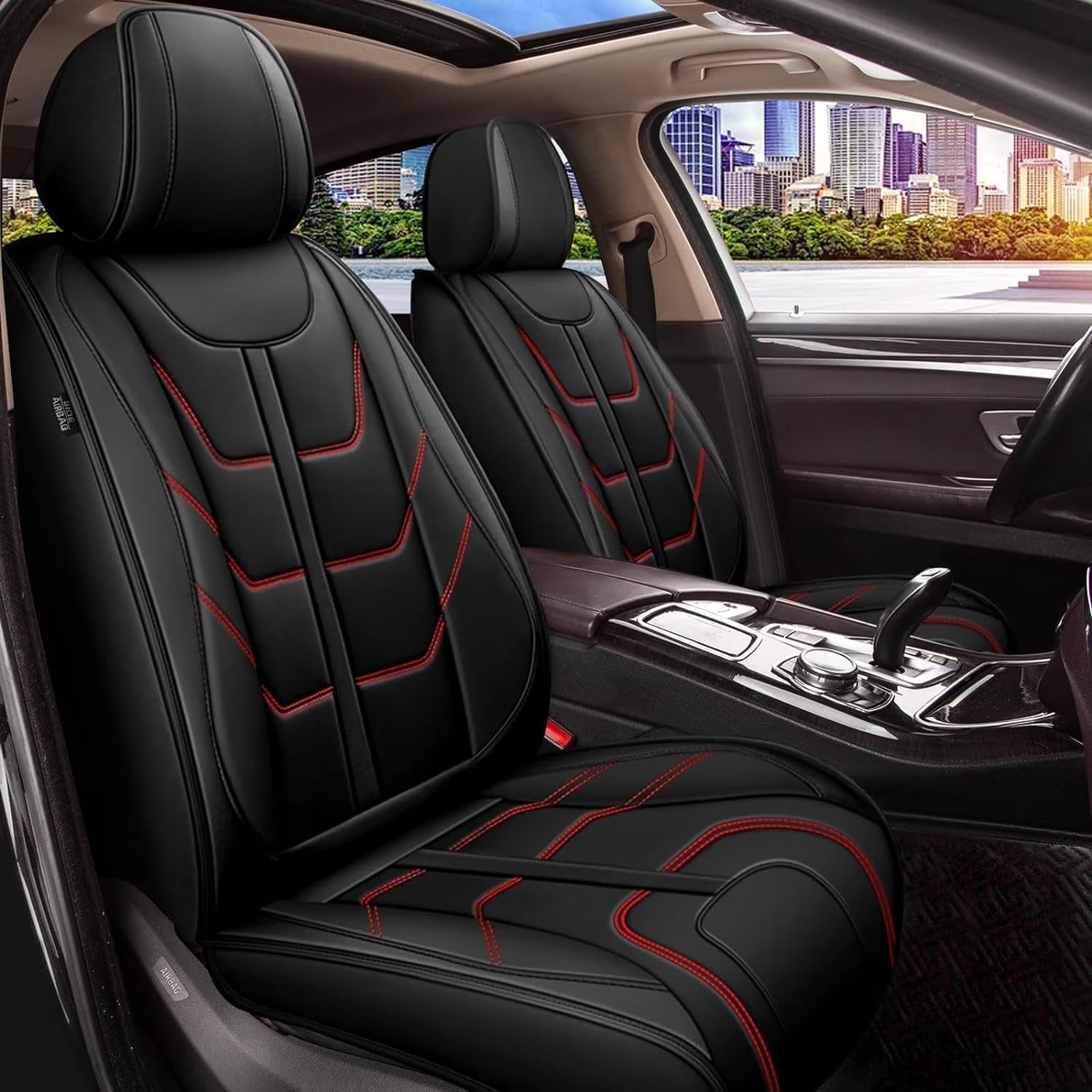 DIKSOAKR Car Seat Covers for Mazda CX-5 2013-2025: 5 Seats Full Set Waterproof Leather Automotive Seat Protectors - Redline