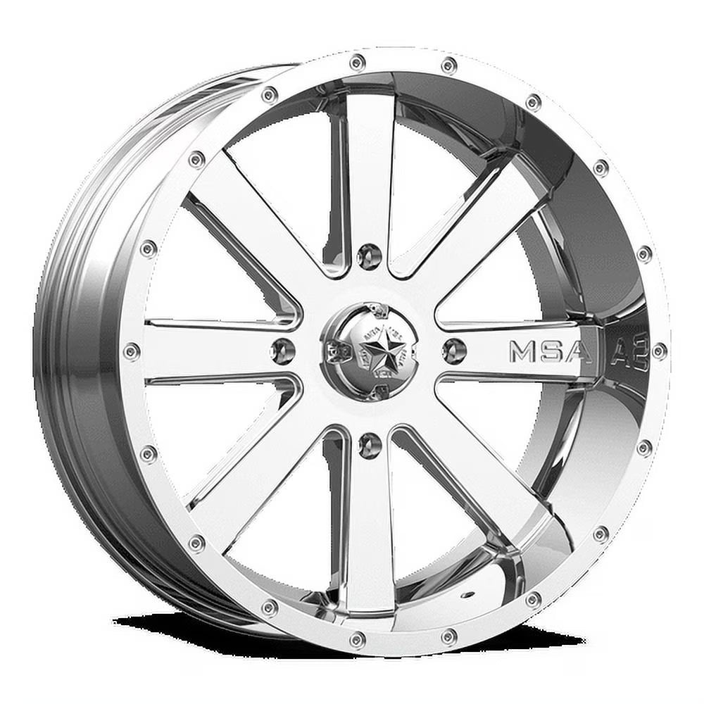 MSA Offroad Wheels Aluminum Rim M34 FLASH 24X7in Chrome Finish, M34-024756C