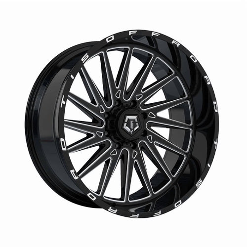 1 X TIS 547BM 22X10 8X180 124.3 Hub -19 Offset Black Wheel Rim