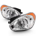 AKKON - For 2006-11 Accent Headlights Assembly Chrome Housing Clear Lens Full Set