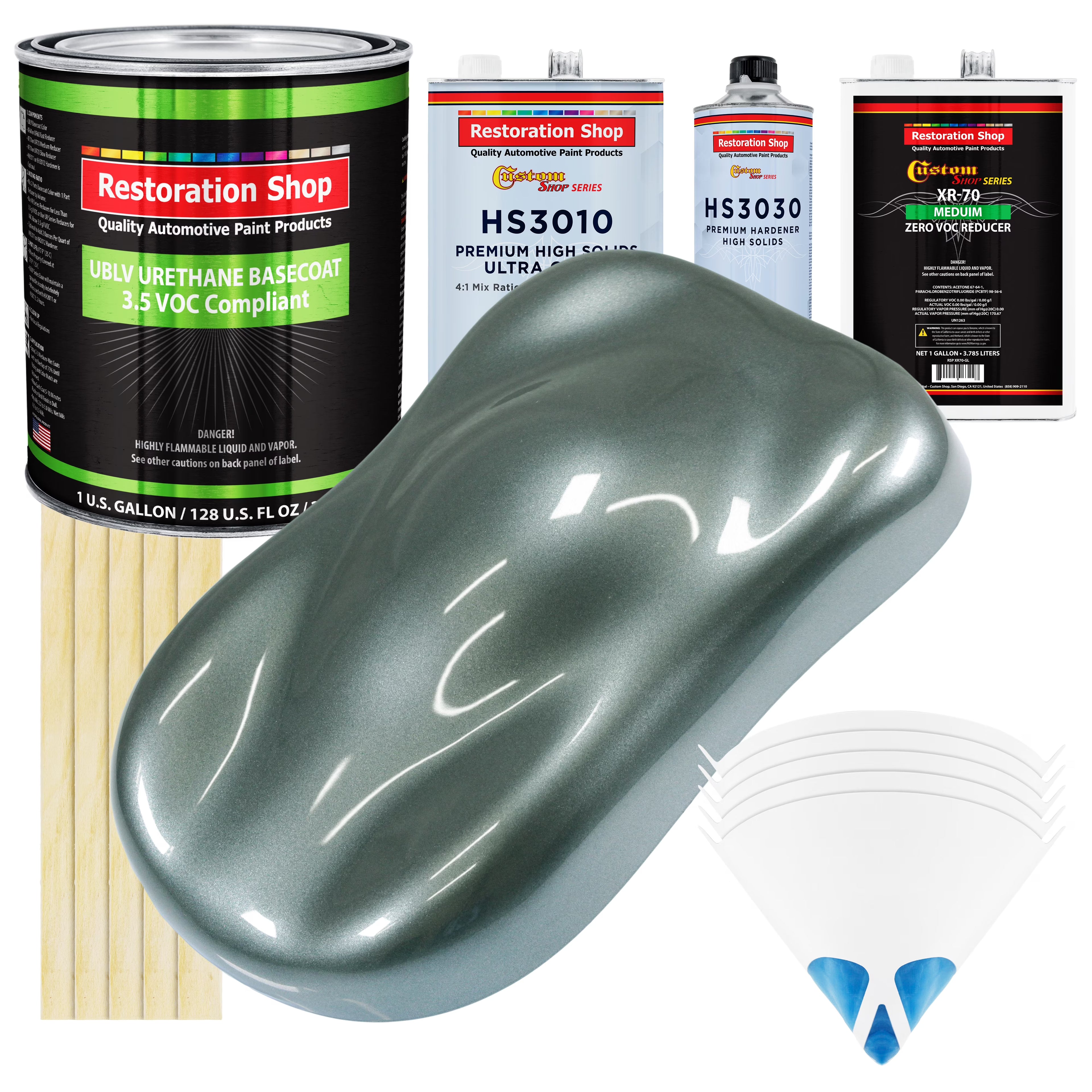 Steel Gray Metallic Premium Gallon Kit Low VOC URETHANE BASECOAT Auto Paint Kit