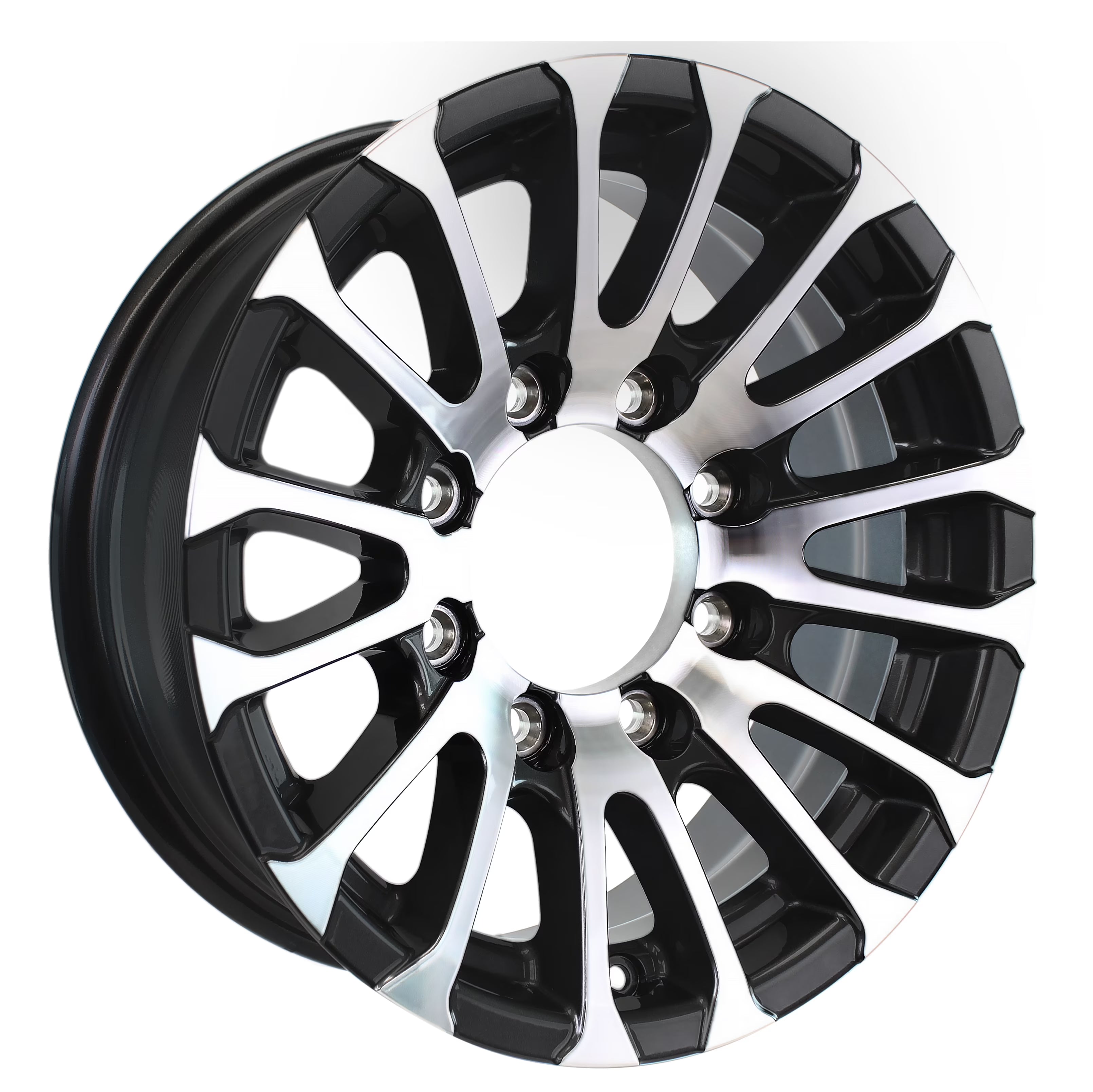 eCustomrim Aluminum Trailer Wheel 16X6 16  Avalanche Style 8 Lug On 6.5  Center Rim