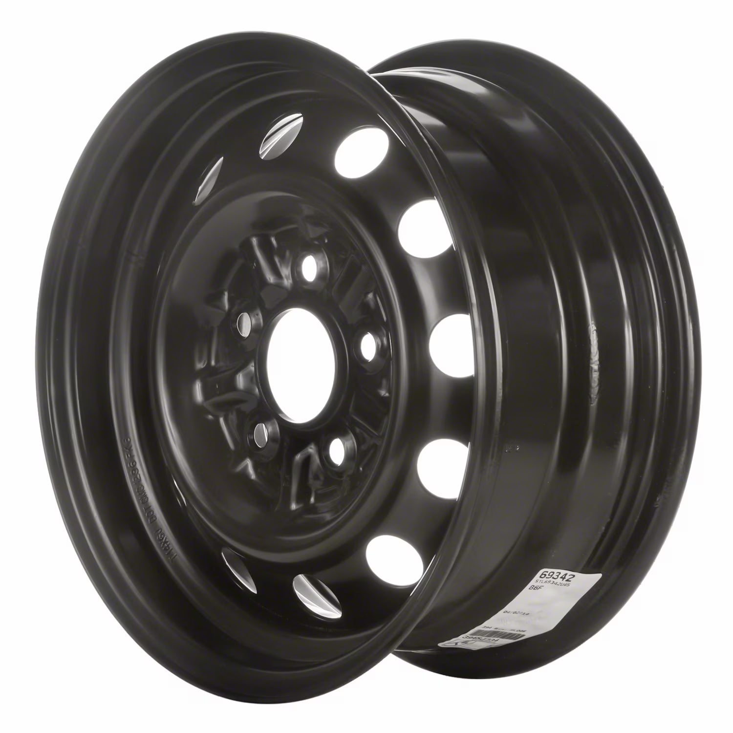 Remanufactured Painted Black Steel Wheel 14 x 6 4260104100 fits 1995-2000 Toyota Tacoma::2WD Models Only
