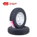 Free Country Trailer Tire Wheel Assembly ST175/80R13 6-Ply C 91M 5 Lug on 4.5  PCD White Spoke Rim ,SET 2