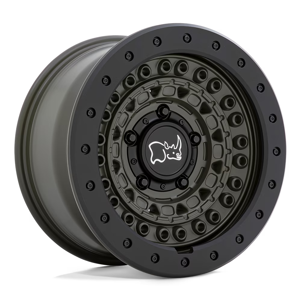 Black Rhino Barricade 17X8.5 5X127 -18Et 112.1Cb Olive Dabe Green With Black Rock Guard Wheel