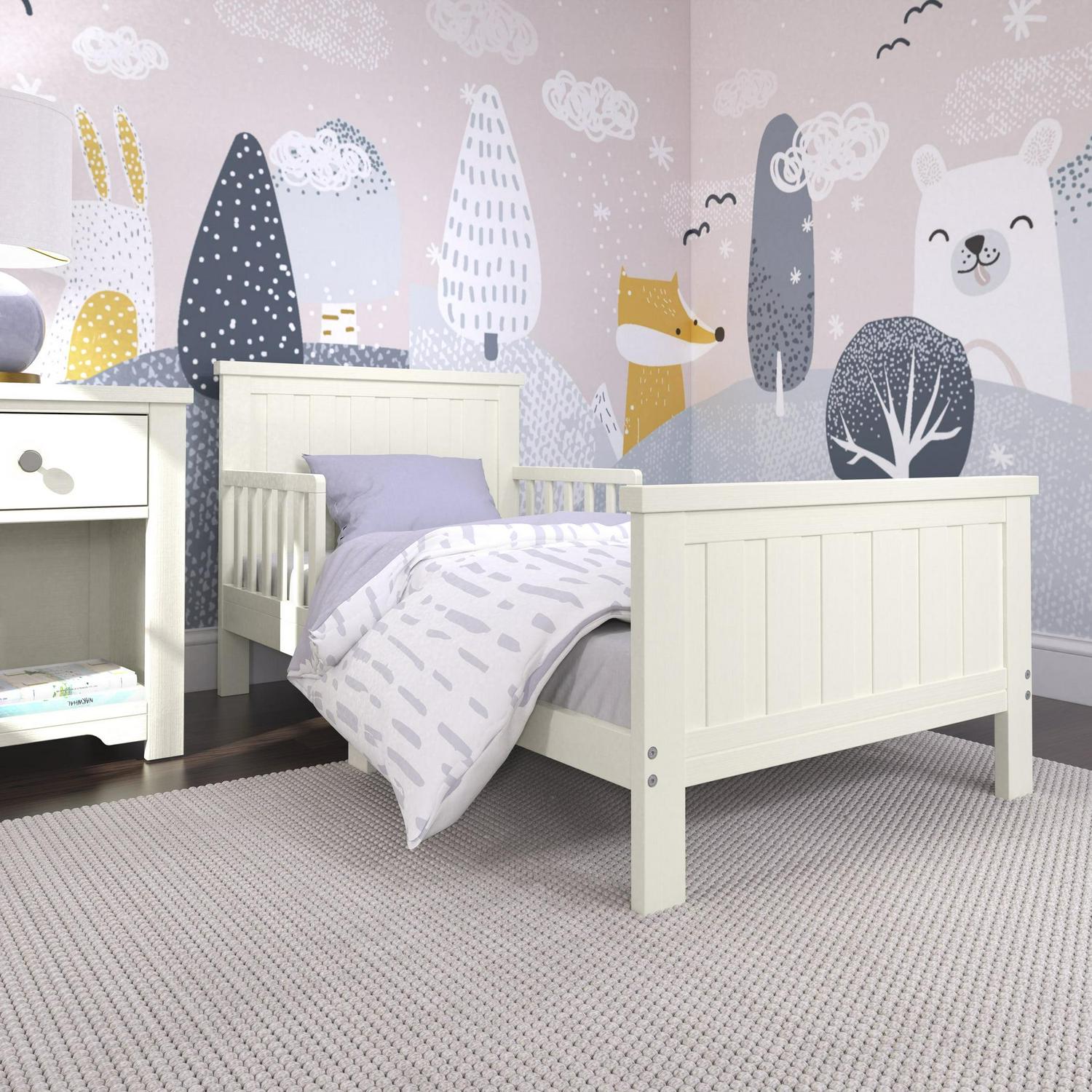 Child Craft Calder Toddler Bed with Guard Rails. Brushed Cotton