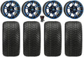 GTW Spyder 12  Golf Cart Wheels Blue Elite 215x40-12 Tires E-Z-GO & Club Car