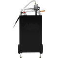 SKYSHALO 30 Gallon Gas Caddy, Black,Fuel Storage Tank with Wheels, Portable Fuel Caddy with Manuel Transfer Pump, Gasoline Diesel Fuel Container For Cars, Lawn Mowers