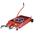 Low Profile Oil Drain Pan 17 Gallon Portable with 110V DC Centrifugal Electric Pump and 7 FT Hose(Iron Red)