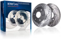 Detroit Axle - 12.56  inch Front Drilled & Slotted Disc Brake Rotors Replacement for Toyota 4Runner FJ Cruiser Tacoma