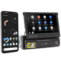 Single 1 Din 7  Car Stereo Radio Wireless Apple Carplay Android Auto,7 Inch Head Unit Foldable Screen Flip out HD Touch Screen Radio Bluetooth SWC,Car Audio MP5 Player USB/TF/AUX-in