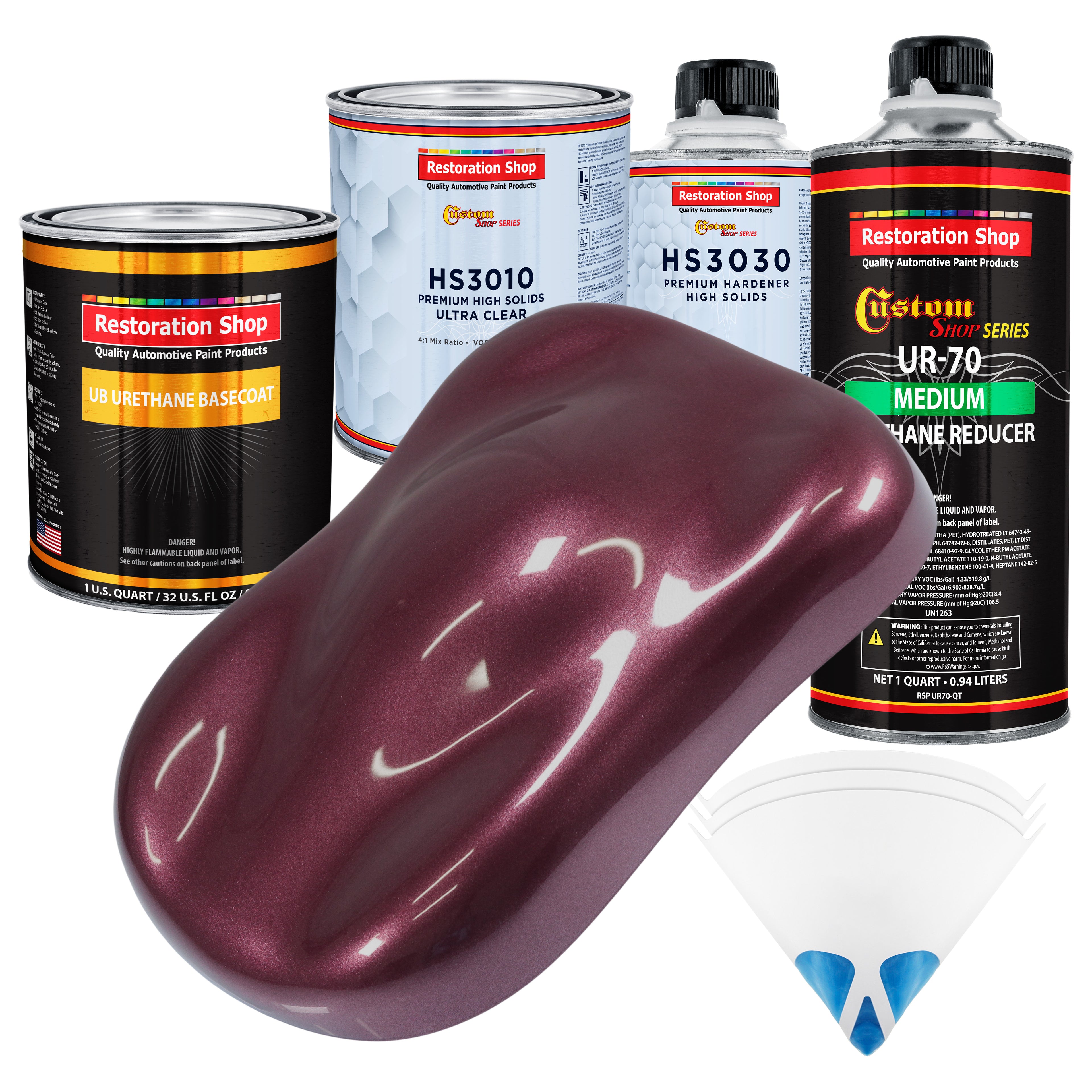 Milano Maroon Firemist Premium Quart URETHANE BASECOAT CLEARCOAT Auto Paint Kit