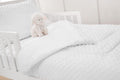 American Baby Company Heavenly Soft Minky Dot Chenille Toddler Bedding Set. White. 4 Piece. for Boys and Girls