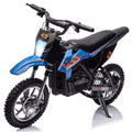 Pinypikaka 36V Electric Dirt Bike for Kids, Ride on Motorcycle 500W Brushed Motor Variable Speed to 15.5MPH w/ LED Headlight, Leather Seat,Chain-Driven for Teens Max Load 175lbs, Blue