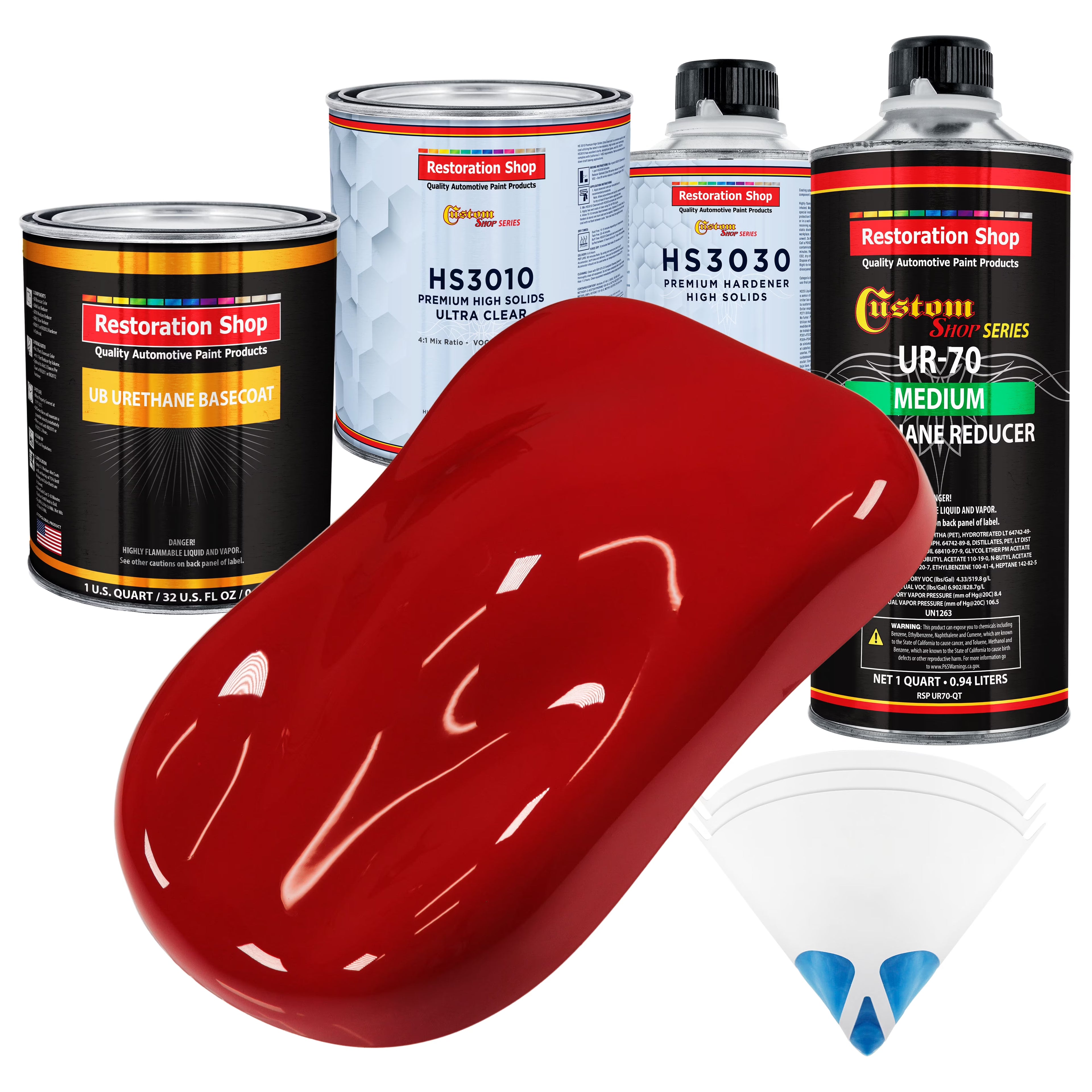 Victory Red Premium Quart URETHANE BASECOAT CLEARCOAT Car Auto Body Paint Kit