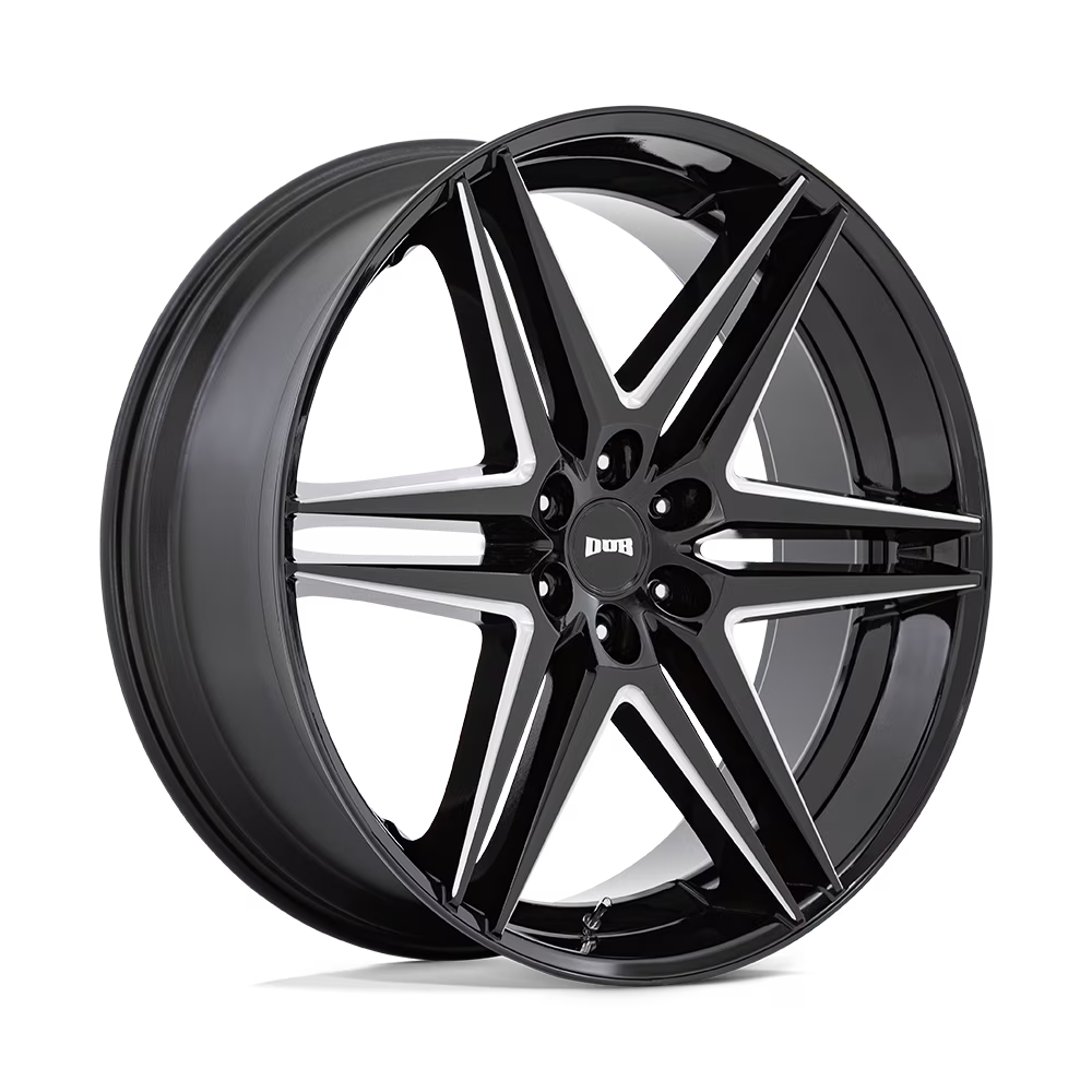 DUB 1PC Cast Aluminum Rim S267 26X10 6X5.5 G-BLK MILL 25MM, S267260084+25
