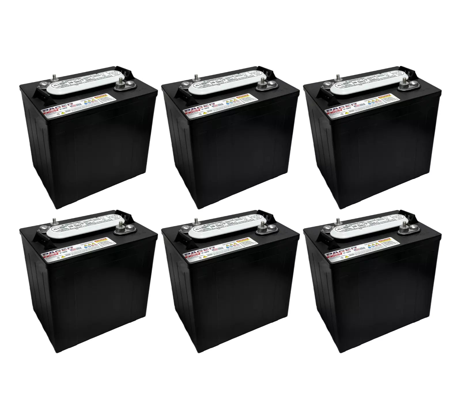 Pacer P-105 6 Volt 220Ah Deep Cycle Battery - Replaces Trojan T-105 | Set of 6