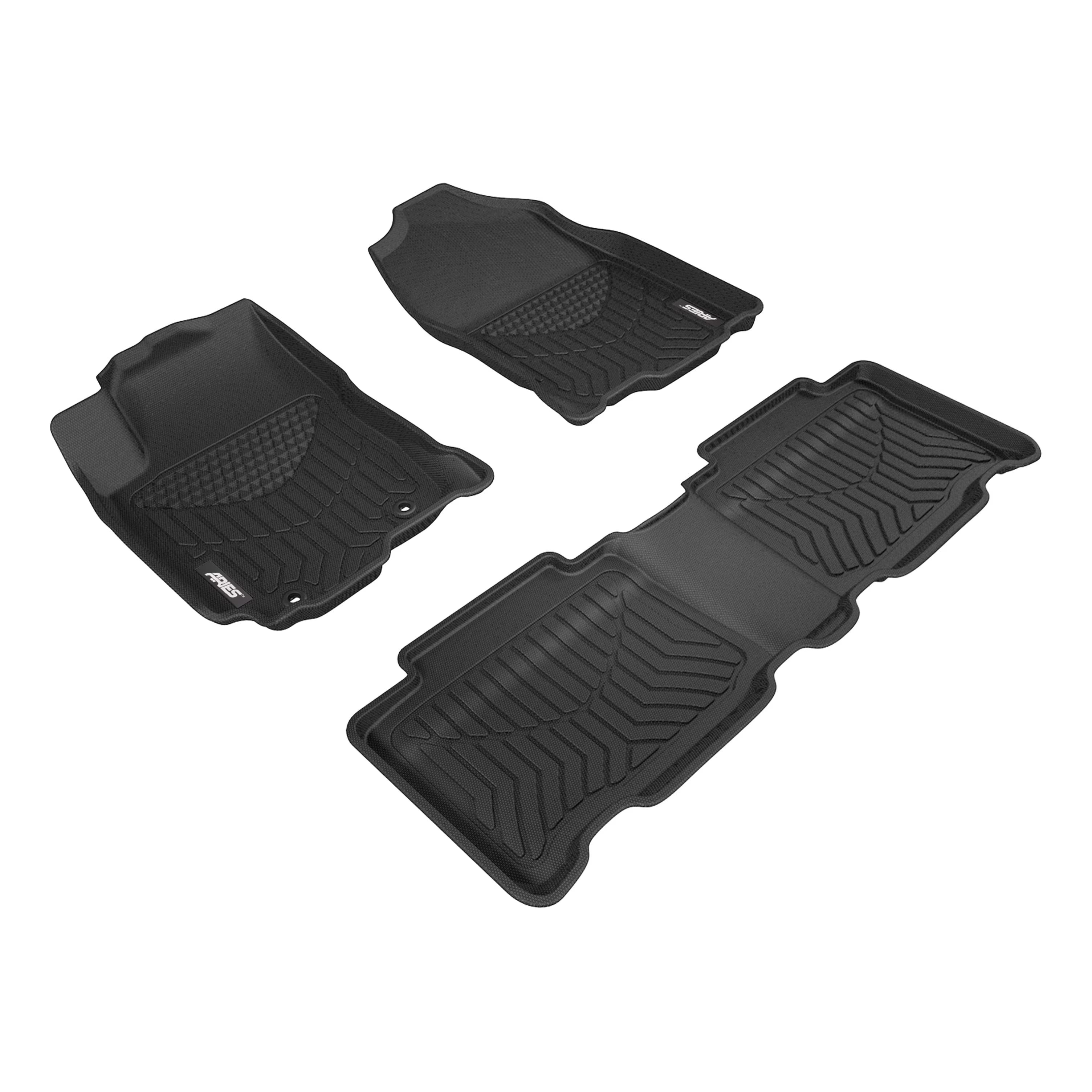 ARIES 2805909 StyleGuard XD Black Custom Floor Liners, Select Toyota RAV4, 1st and 2nd Row Fits select: 2013-2015 TOYOTA RAV4 XLE