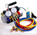 Deluxe R134a R12 R22 R502 Manifold Gauge Set & 2.5CFM Vacuum Pump 5ft HVAC Hoses by I_S IMPORT