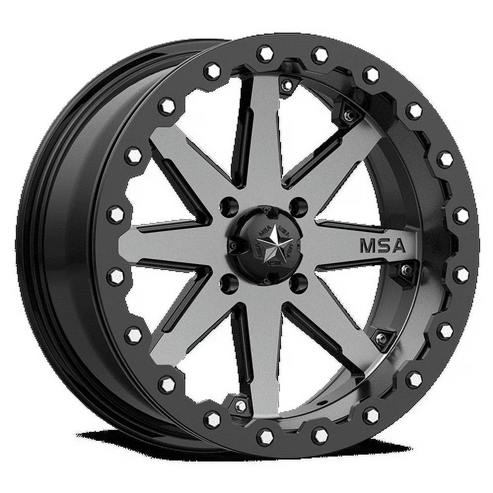 MSA Offroad Wheels Aluminum Rim M21 LOK 14X10in Charcoal Tint Finish, M21-04010