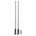 Gorilla Whips Twisted Silver LED Xtreme Lighted Whip with Wireless Remote 3' Pair